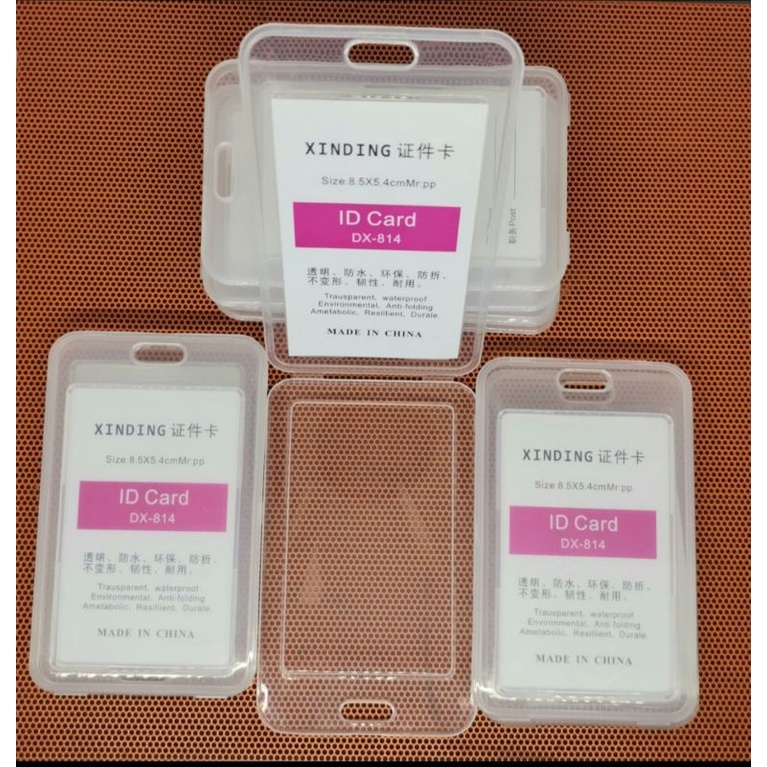 Holder ID Card / Name Tag Transparan / Bening 2 sisi, Casing /Wadah ATM / E-money /ID Card