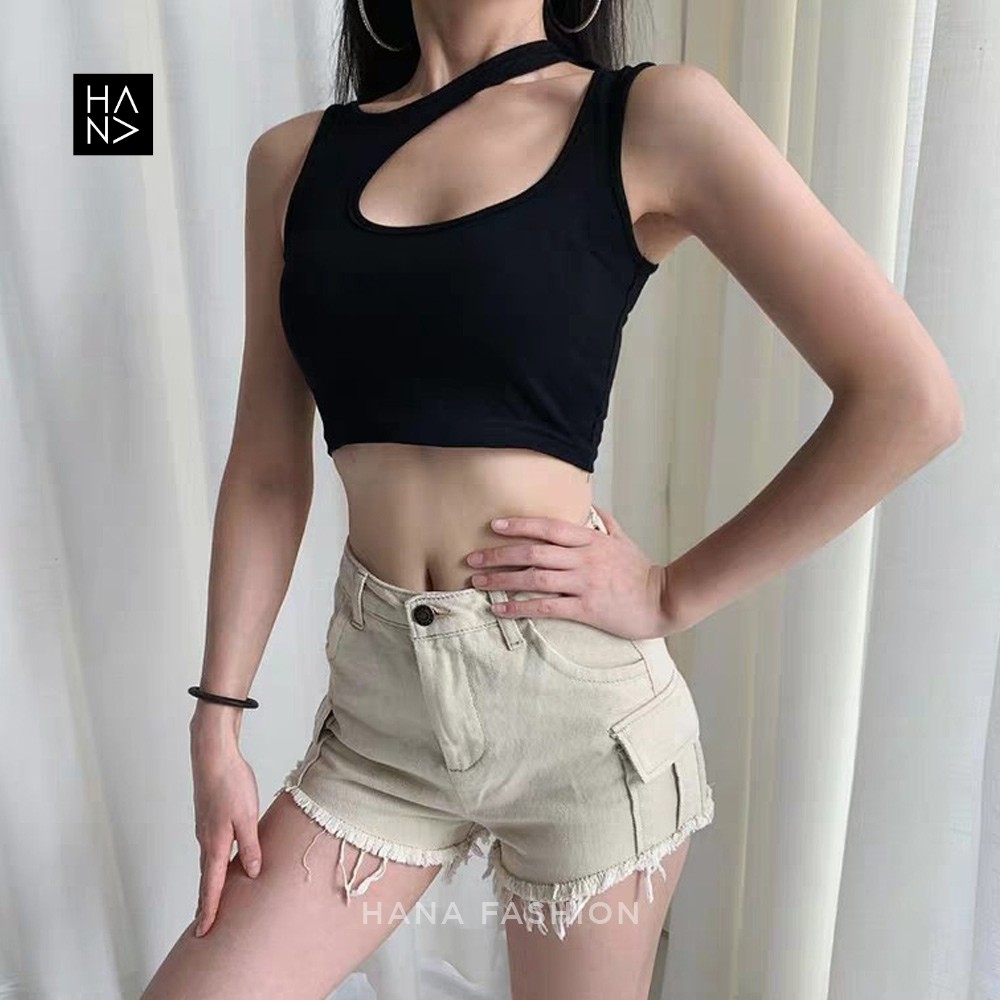 HanaFashion JKT - Cameron Crop Tank Top Wanita Murah - CT023