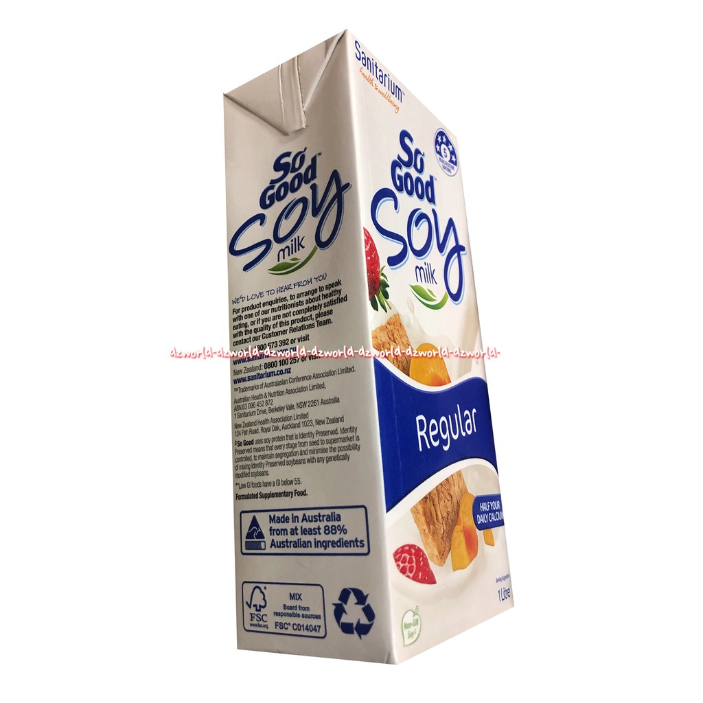 Sanitarium So Good Soy Regular 1L Soy Milk Soy Regular Sani Tarium Susu UHT Susu Kedelai Siap Minum Soybean Milks