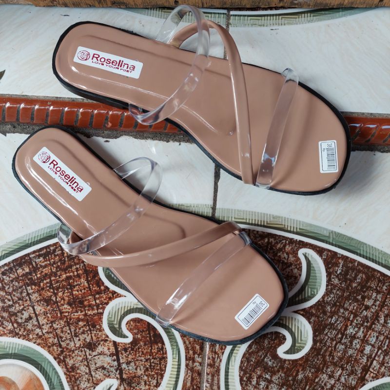 YONGYOHANA Sandal Teplek Tali Jelly Bening Kode 03 / Sendal Wanita Terbaru