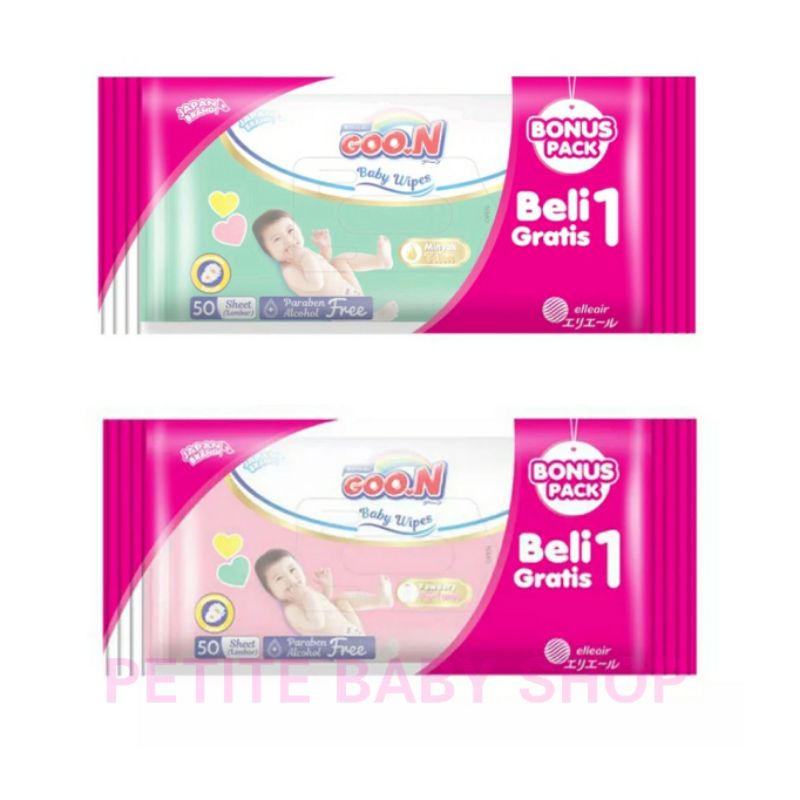 GOON Baby Wipes Minyak Telon / Powdery Parfume 50s x 2 Tisu Basah Bayi