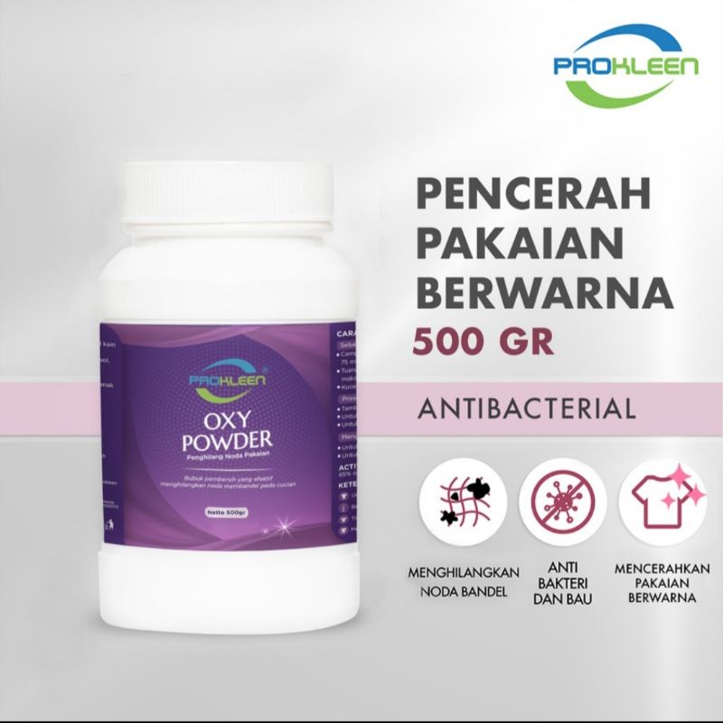 Oxy Powder Penghilang Noda Pakaian berwarna PROKLEEN 500 gr &amp; 1 Kg