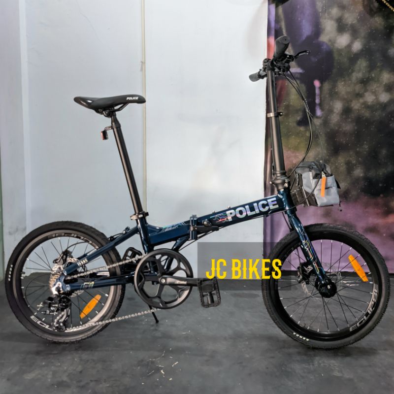 Sepeda Lipat Police Texas LASER 20 Inch By Element Alloy Hidrolik, BONUS TAS LIVIBAG 