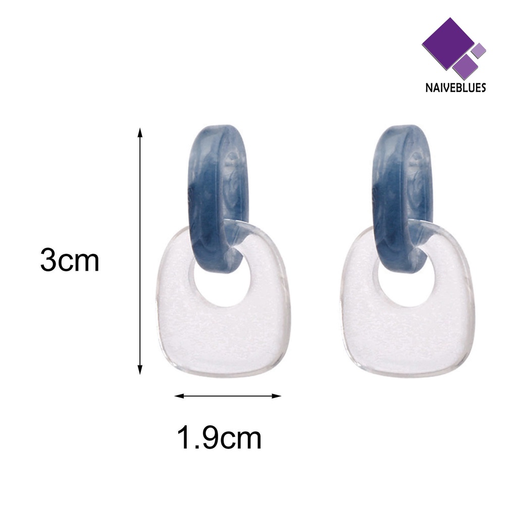 1 Pasang Anting Stud Bentuk Persegi Geometris Bahan Akrilik Untuk Aksesoris