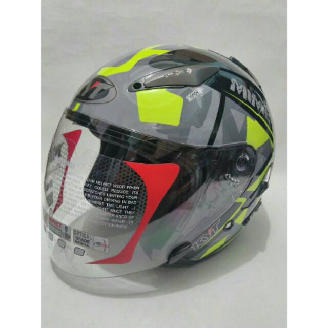 KYT GALAXY_SERI #4 BLACK YELLOW FLUO (DOUBEL VISOR)