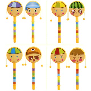  Mainan  Rattle Handbell Bentuk Boneka Kartun untuk  