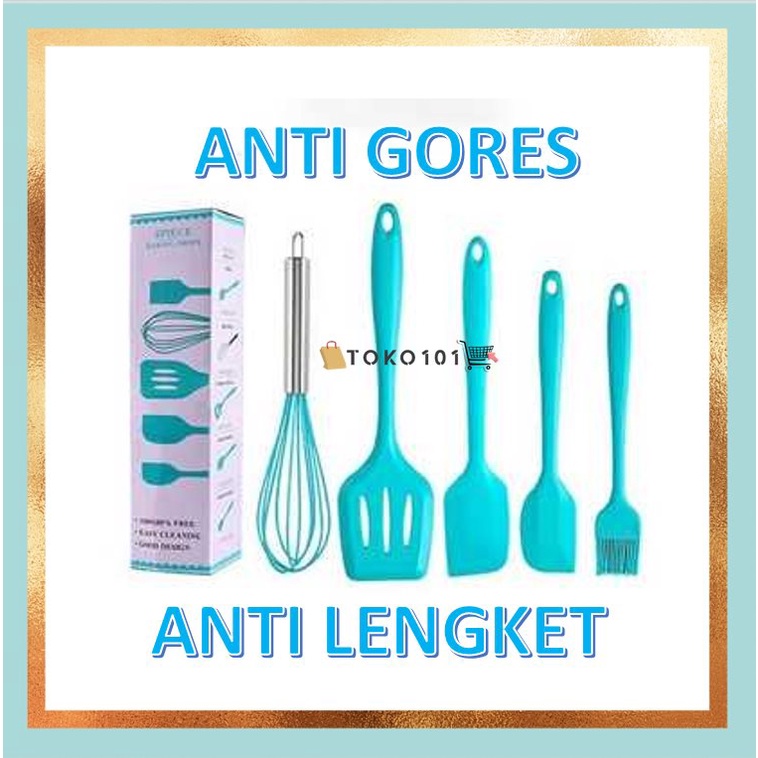 Spatula silicone utensil kitchen 5 IN 1set memasak BPA FREE Food Grade