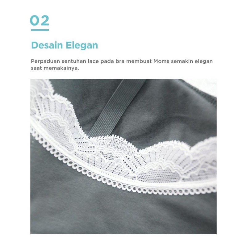 MOOIMOM Lace Wirelless &amp; Nursing Bra B93104 / Bra Menyusui / maternity bra / beha menyusui