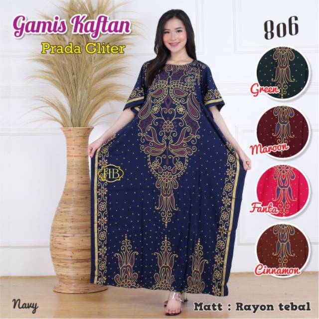 Gamis kaftan jumbo rayon tebal Ld 130