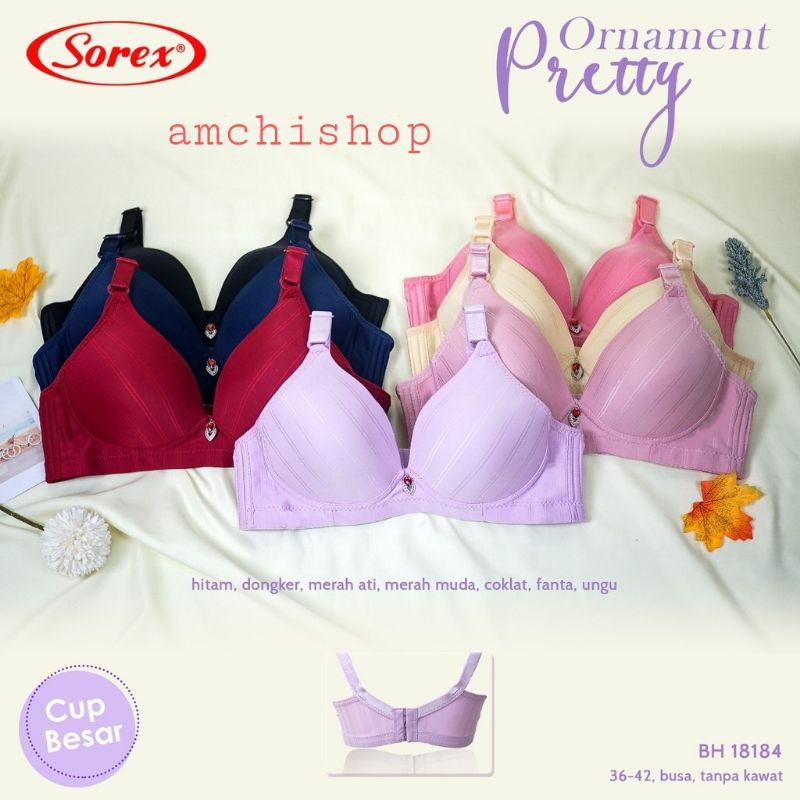 BH bra sorex tanpa kawat kait tiga/Bh sorex cup besar/sorex 18184