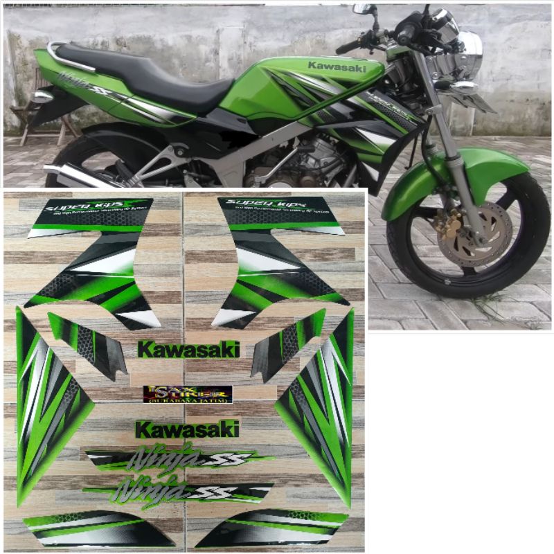 striping original Kawasaki Ninja SS hijau green tahun 2013