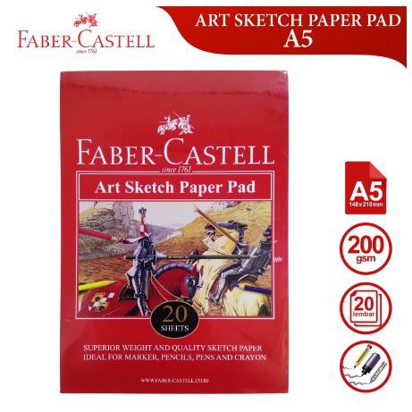 

Faber-Castell Art Sketch Paper 1740 A5 20s Buku Sketch Buku Sketsa Alat Tulis ATK Fancy Stationery