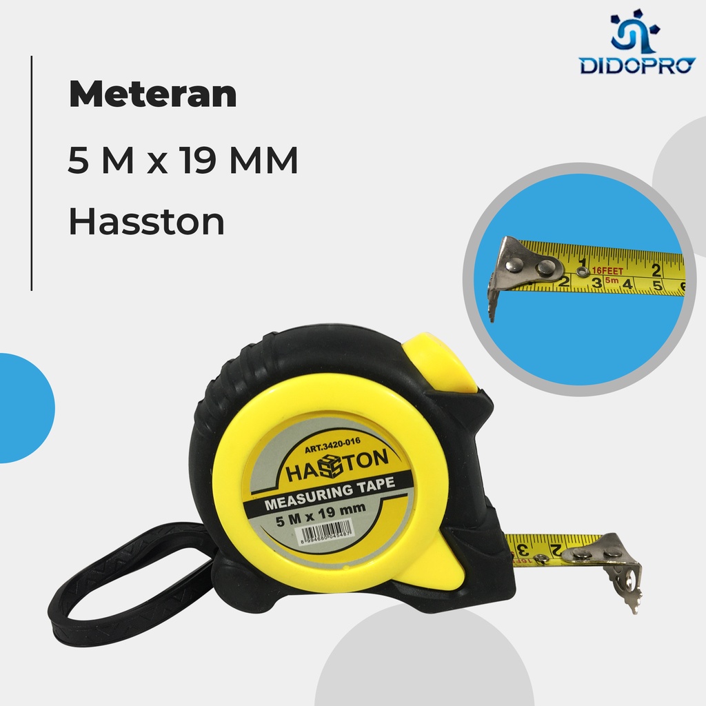 HASSTON PROHEX 3420-016 Meteran Body Karet 5 Meter Rol Meter 5 M x 19 mm Auto Stop