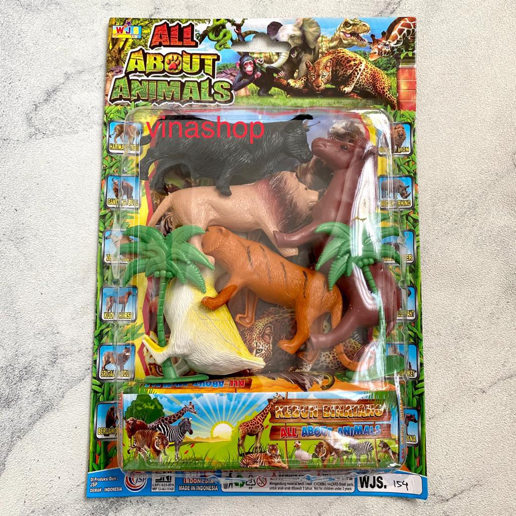 Mainan Anak Hewan Hewanan Animal Set Singa Kuda Bebek Macan Sapi Plastik