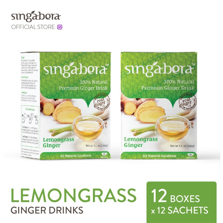 

Singabera Premium Lemongrass Ginger (Jahe Sereh) - 12 Box @ 12 sachets