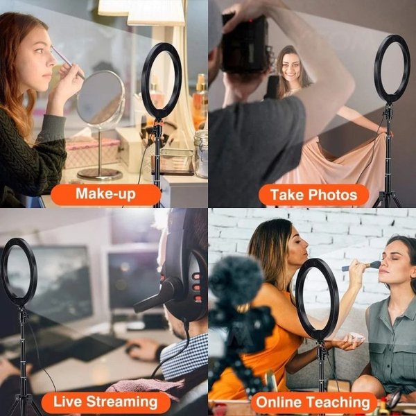 Lampu LED Tripod Kamera RingLight 8W 6Inch Selfie Tiktok Youtube Live