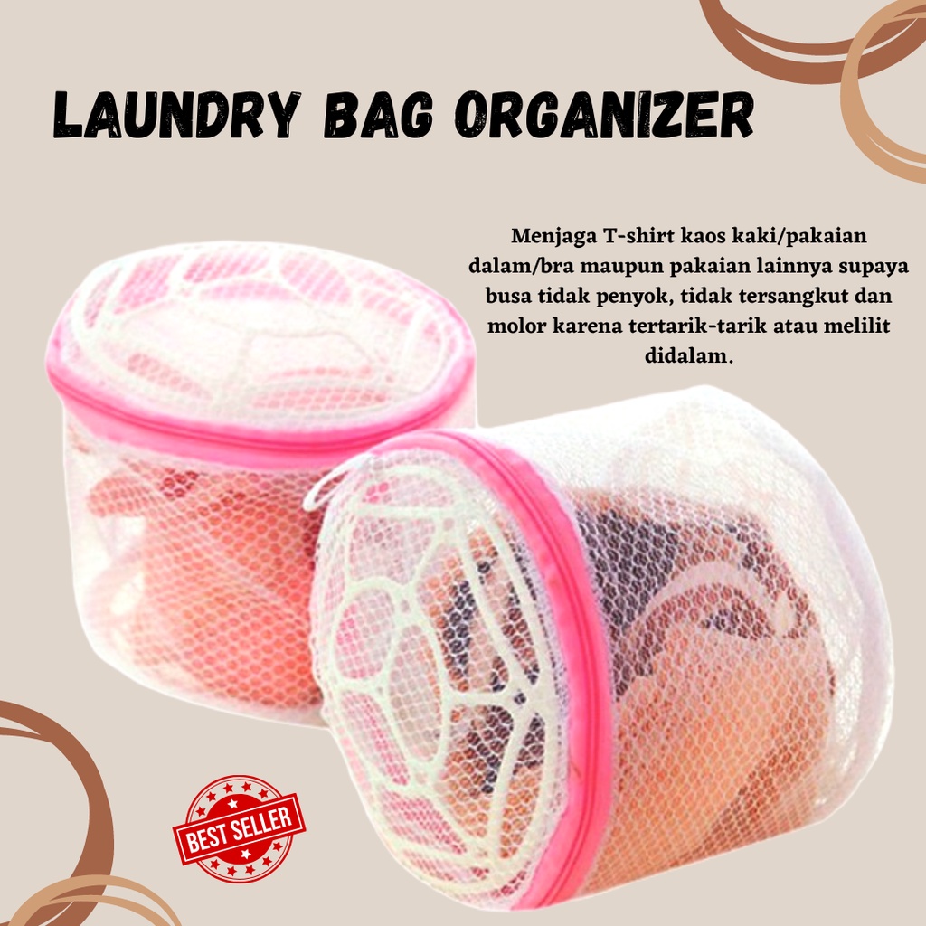 PROMO!! Laundry Bag Organizer / Keranjang Cucian Pakain Dalam / Kaos / Kaki Underware Bra