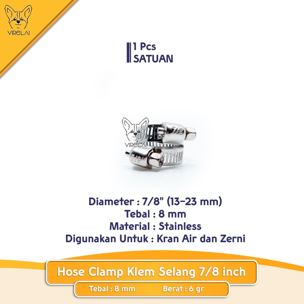 Stainless Klem Selang / Hose Clamp 5/8&quot;,  1/2&quot; , 3/4&quot; ,  7/8&quot; [TW]