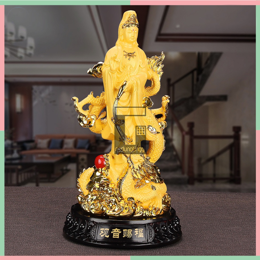 Pajangan Patung Hiasan Fengshui Puja Suci Meja Altar Sembahyang Sembayang Dewi Dewa Mak Kwan Kuan She Im Phosat Kwanim Guan Gwan Gwanse Eum Yin Pu Sa Kannon Kanzeon Rupang Avalokitesvara Bodhisattva Welas Asih Belas Kasih Naga Liong Aliong Budha Buddha