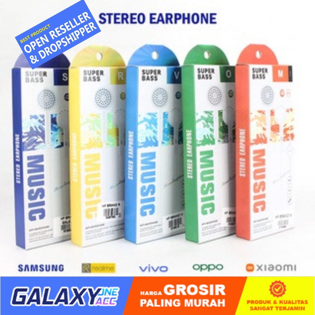 HEADSET SUPER BASS WITH MICROPHONE STEREO EARPHONE HANDSFREE OC BRAND TERBAIK