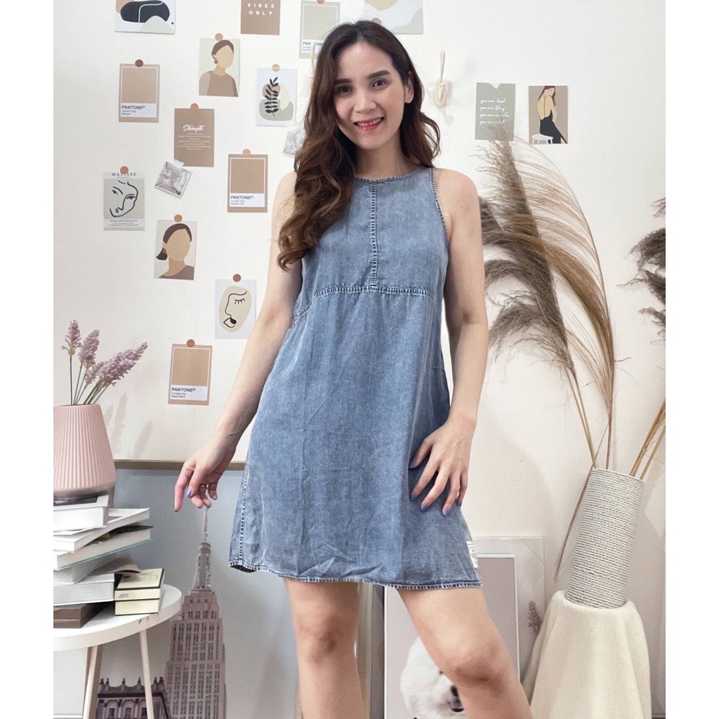 Ck chambray sleeveless dress