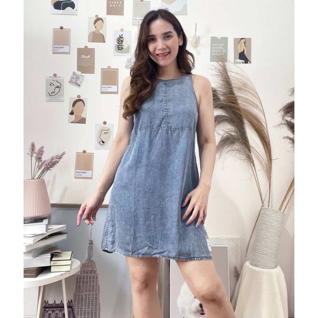 Ck chambray sleeveless dress