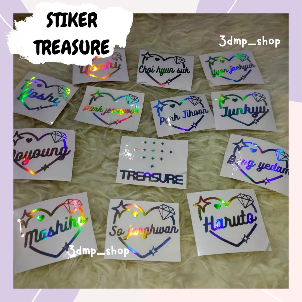 stiker hologram TREASURE all member