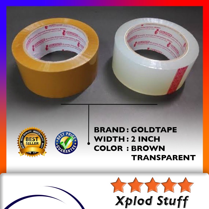 

ALL COLOR Lakban Coklat Isoalasi Bening Gold Tape Selotip Transparan & Coklat Goldtape Termurah 2Inch 5cm OPP Tape