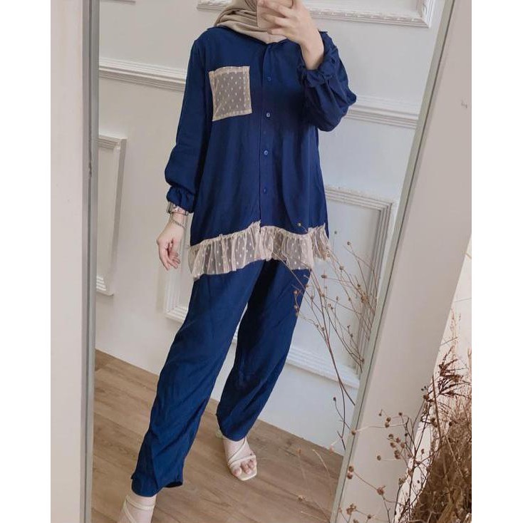 INDIRA ONE SET / OMYRA ONE SET / STELAN WANITA-CREVO NAVY