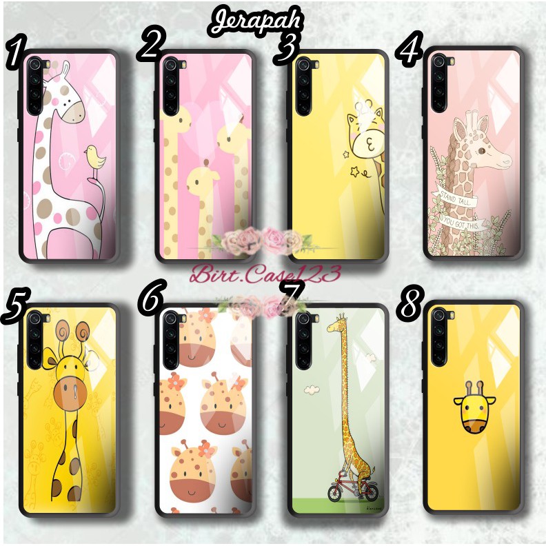 Case casing softcase silikon Gambar JERAPAH back case glass samsung j2prime j3 j5 a01 a51 a71 etc