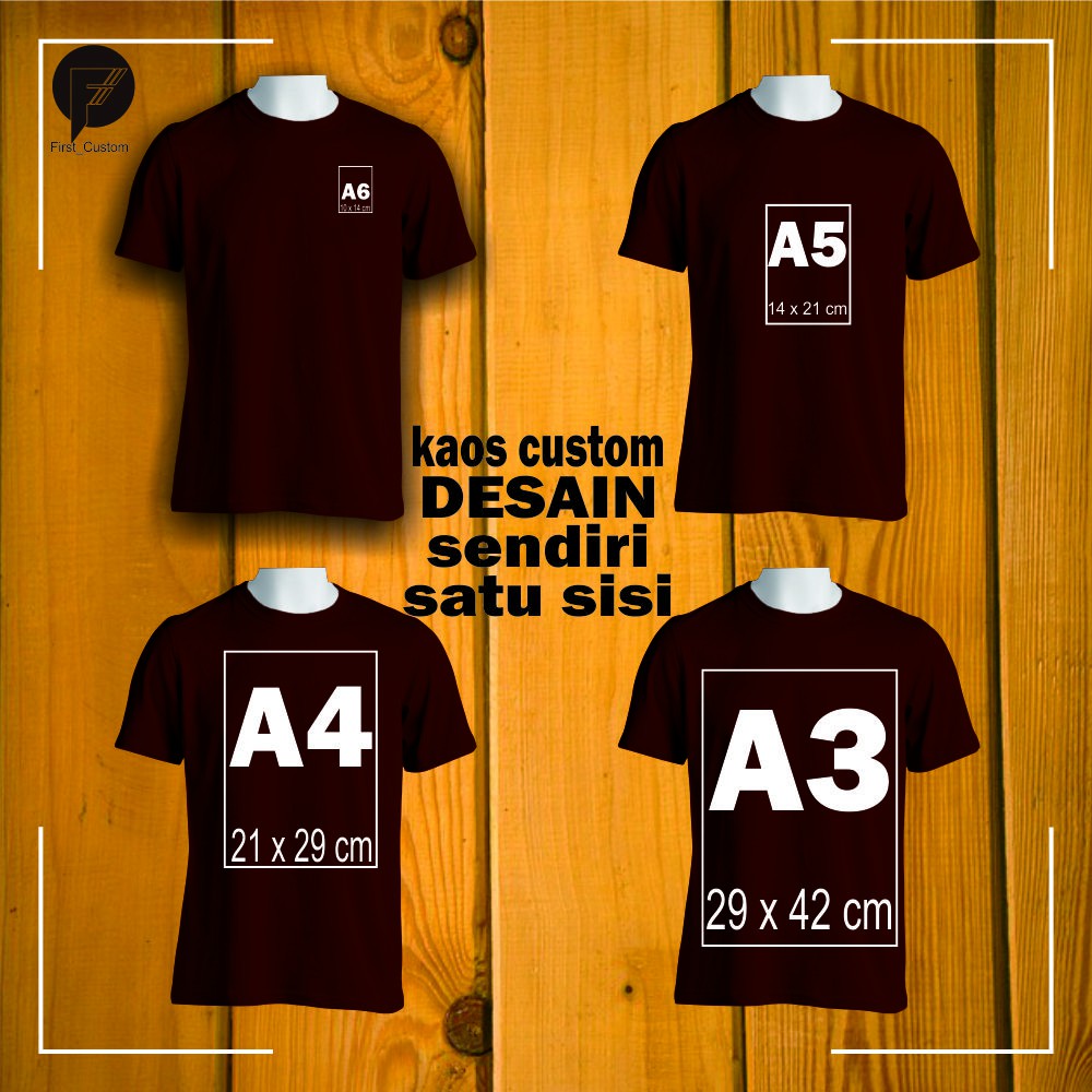 Jual Set Kaos Sablon Desain Bebas Satu Warna Ukuran Sablon A A A A Satu Sisi Pria Dan