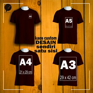 set kaos sablon desain bebas satu warna | ukuran sablon a3