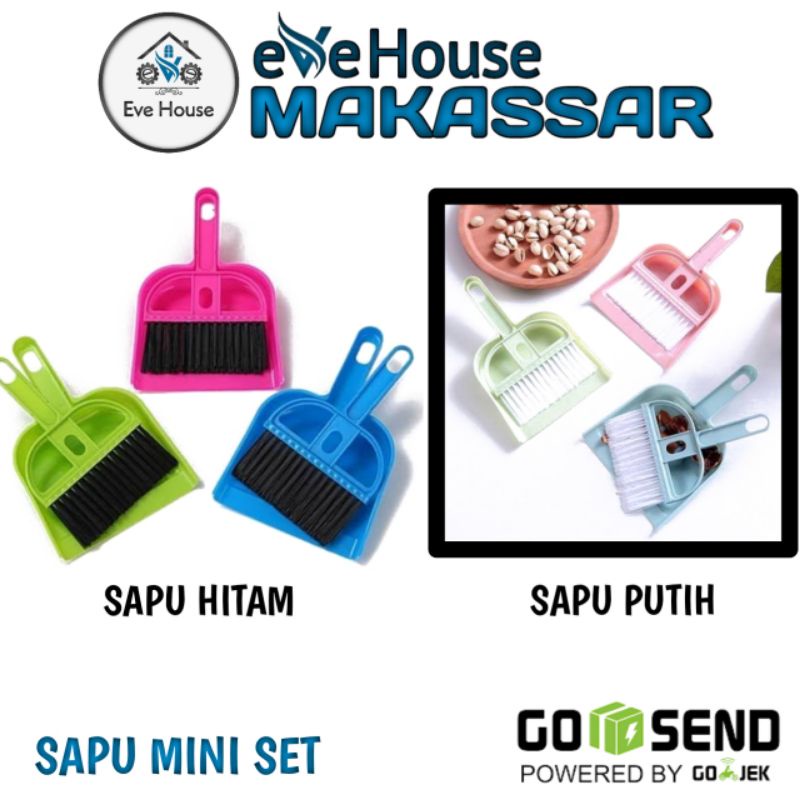 Makassar V123 sapu mini plus serokan sapu pengki mini dustpan set