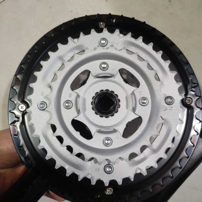 Gratis Ongkir Super seller CRANK 3 SUSUN SEPEDA MTB PROWHEEL ALLOY HITAM 28/38/48T GIR CRANK 3 PW