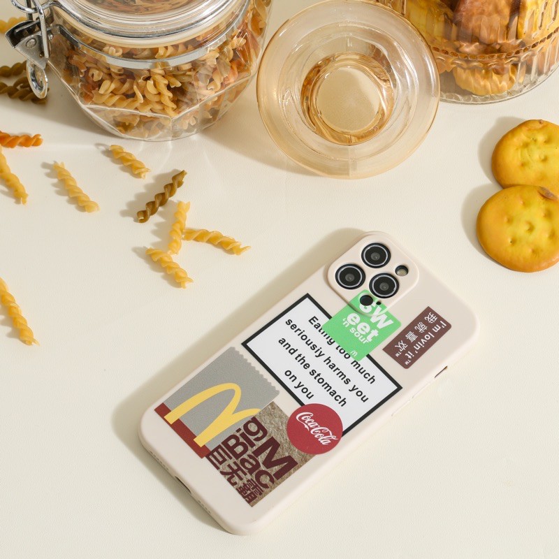 McDonalds MCD & Starbucks Edge Soft Case Lens Cover for iPhone XR X XS 13 12 11 7 7+ 8+ 6+ 8 6 MINI PRO MAX-McDonals