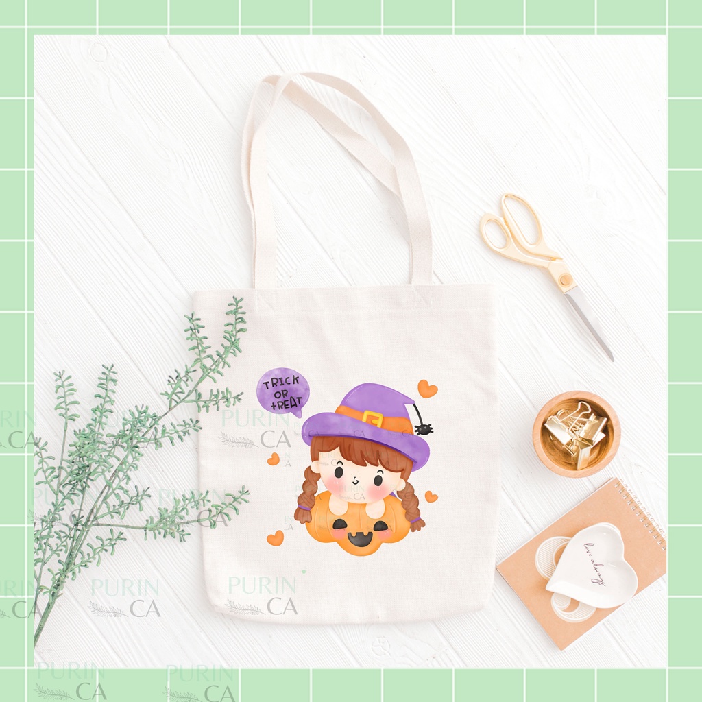 Tote bag Kanvas Gambar HALLOWEEN Season Cute