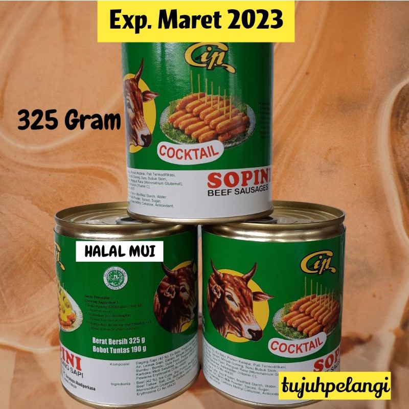 CIP Sosis Sapi CIP SOPINI COCKTAIL Sosis Kaleng 325 Gram Sosis Mini