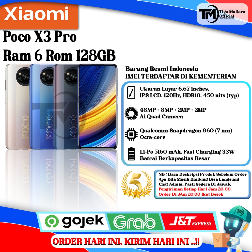 Xiaomi Poco X3 Pro Ram 6 Rom 128GB Segel Original & Bergaransi Resmi