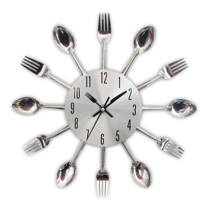 

Jam Dinding Model Kuliner Sendok Garpu - Silver - BARU