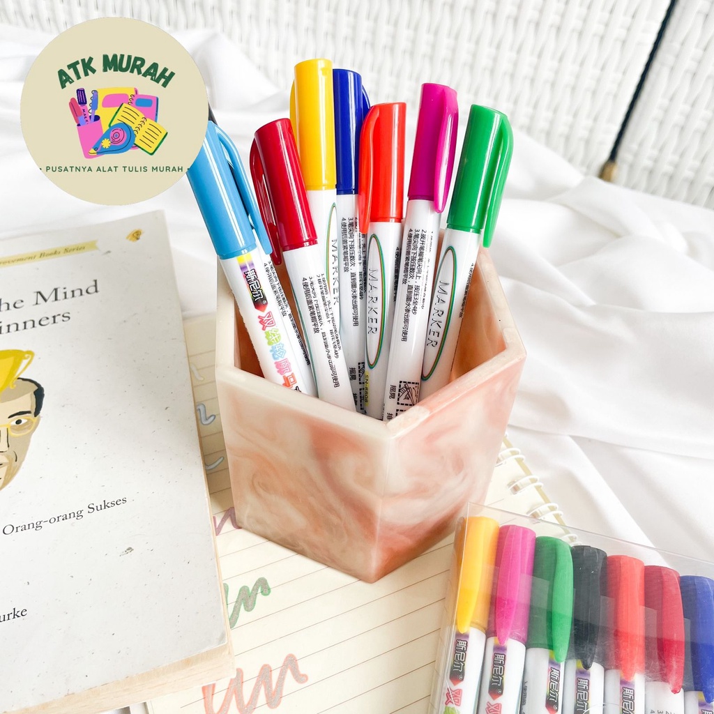 

Spidol glitter metalik 1 set isi 8 warna alat tulis kantor unik warna silver metalik liner spidol awet bagus ready stock