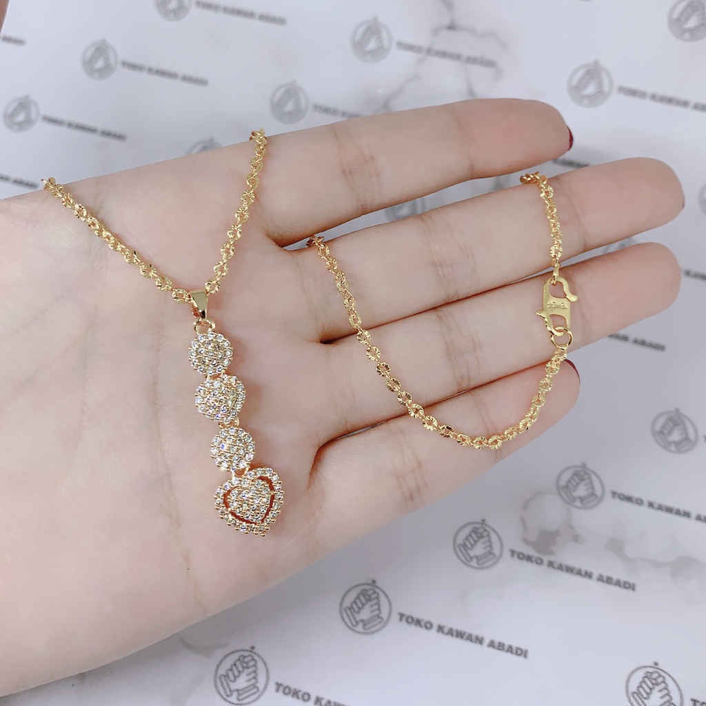 Xuping Gold Kalung Hijab 60cm Liontin Permata Mewah Anti Karat *48