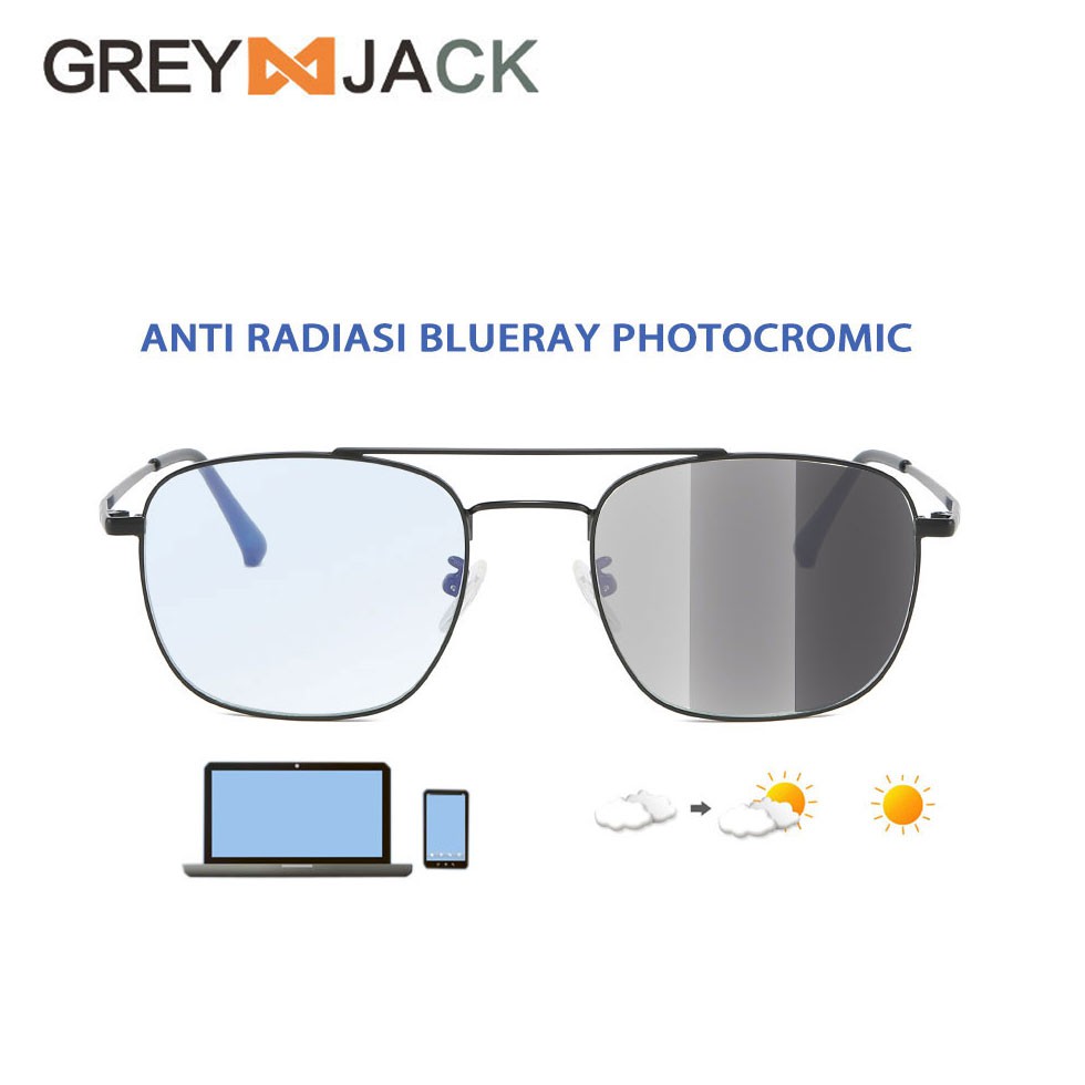

GREY JACK/kacamata anti radiasi blueray photocromic pria/wanita 1928