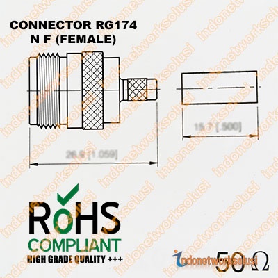 KONEKTOR CONNECTOR RG174 N F (FEMALE)