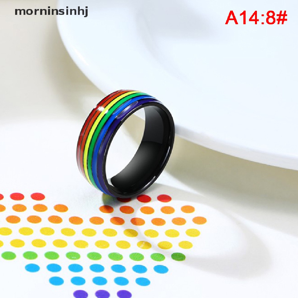 Mor Cincin Stainless Steel Warna Pelangi Untuk Wanita