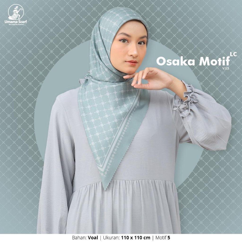 HIJAB UMAMA OSAKA MOTIF LC, KERUDUNG SEGI EMPAT UMAMA OSAKA MOTIF LASERCUT, JILBAB MOTIF SEGI EMPAT PINGGIRAN LASERCUT