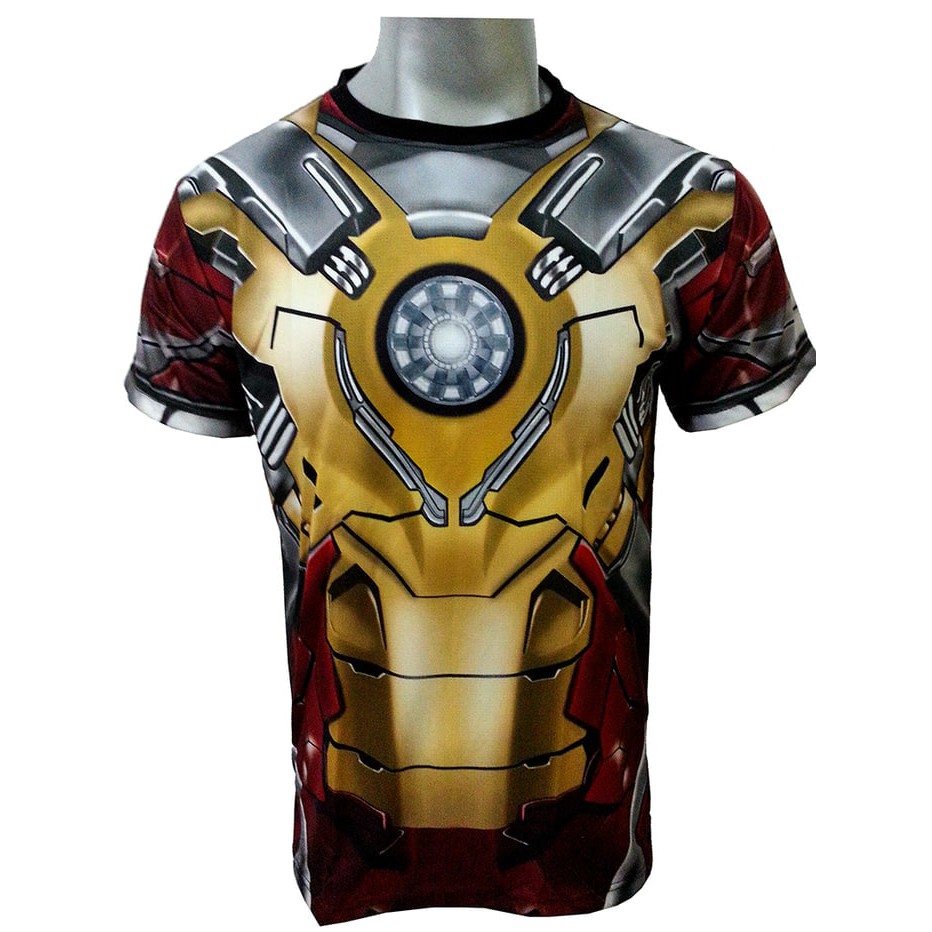 KAOS BAJU PRIA IRON MAN MARVEL SUPERHERO 3D PRINTING GYM FITNES SEPEDA