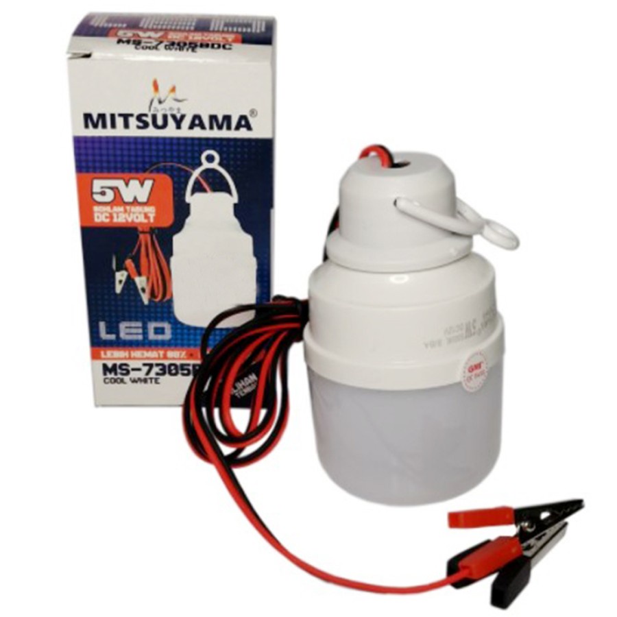 Lampu Emergency Mitsuyama 5 Watt MS-7305BDC Bohlam AKI LED DC 12 Volt Kabel Panjang 1.5 Meter Original