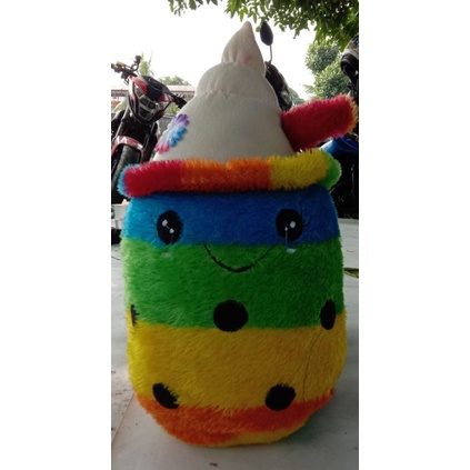 Boneka Boba Ice Cream Motif Rainbow Led Nyala Kedip Kedip Uk38Cm( L )Mainan Anak Viral Murah