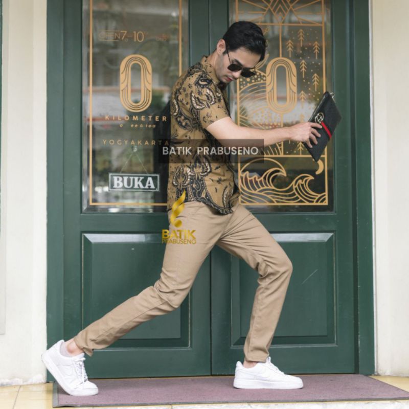 Celana Panjang Pria Chinos Cinos Chino Slimfit Slim Fit Original Batik Prabuseno Bahan Katun Twill B