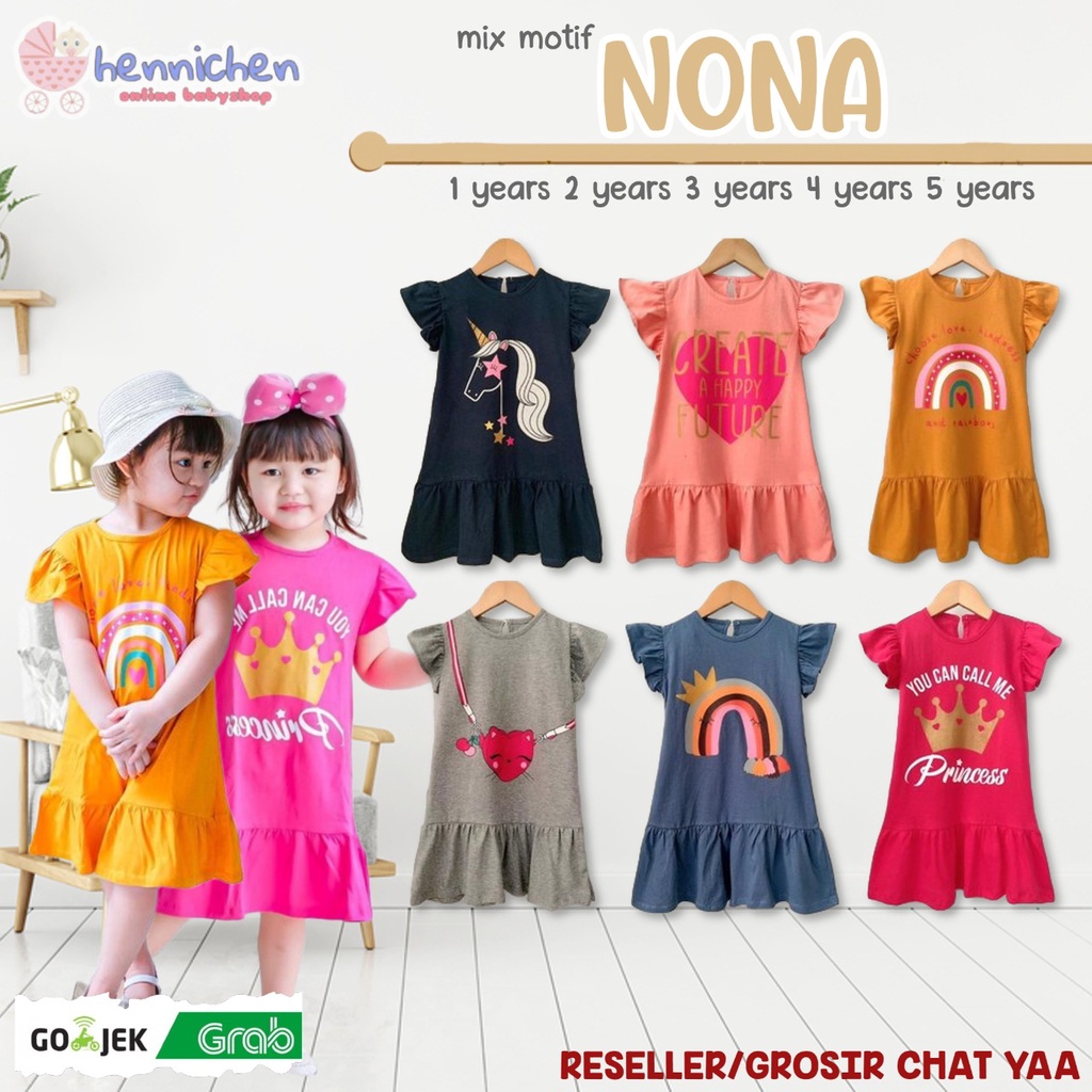 PROMO 7.7 Smilee Dress Nona 1-5 Tahun Dress Anak Perempuan Nonaa Banyak Motif Dress Lucu Bayi Anak